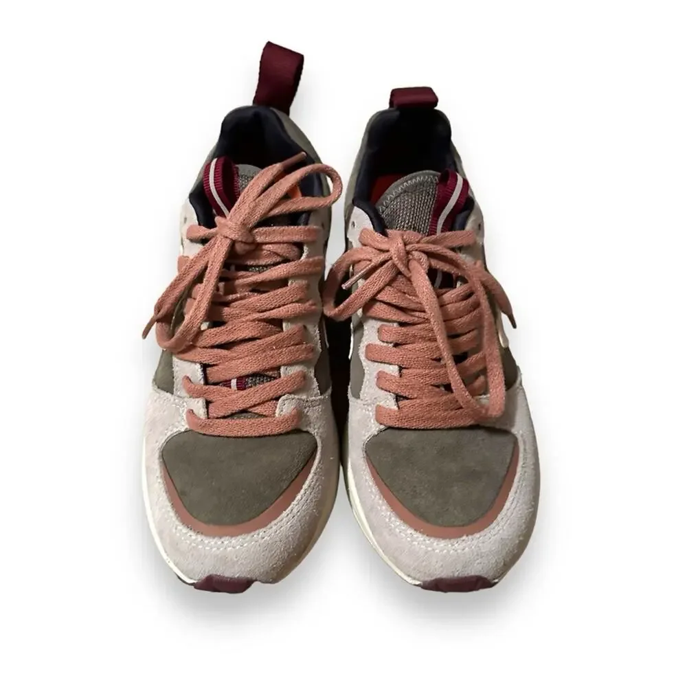 Veja Venturi Suede Khaki Sable Oxford Grey Lace Up Dad Sneakers‎ Sz 7 / 38